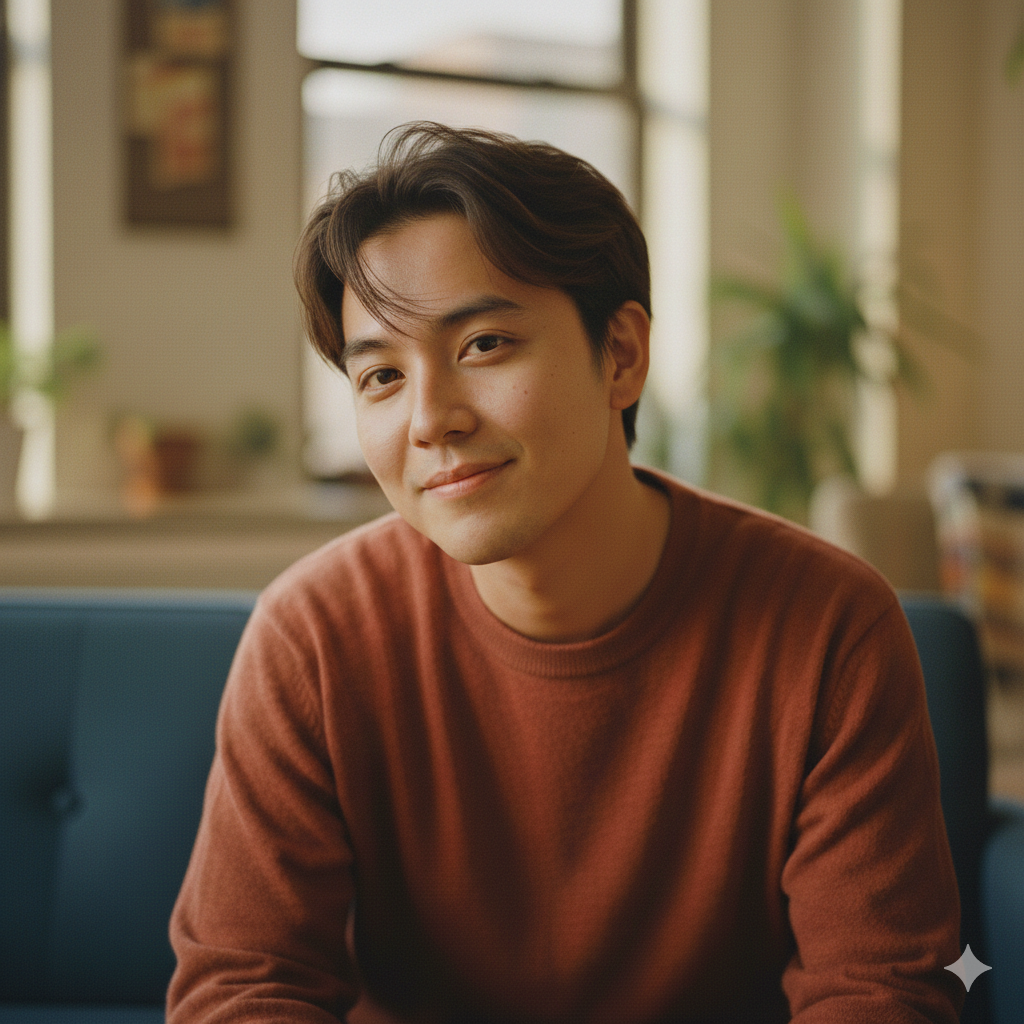 Young person smiling warmly