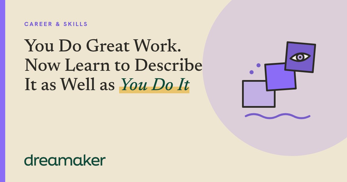 Dreamaker header for Career & Skills: a violet ladder line drawing beside the post title