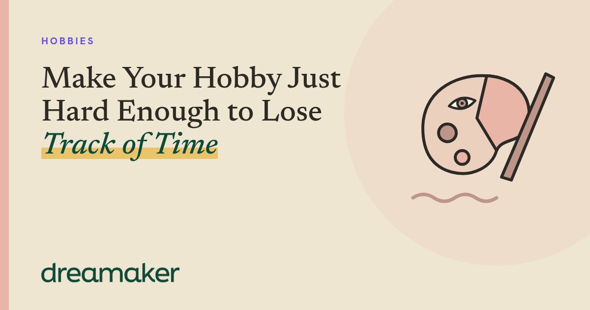 Dreamaker header for Hobbies: a paint palette and brush line drawing beside the post title