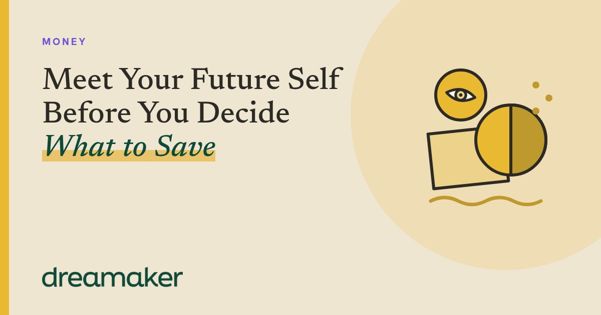Dreamaker header for Money: a golden coin and card line drawing beside the post title