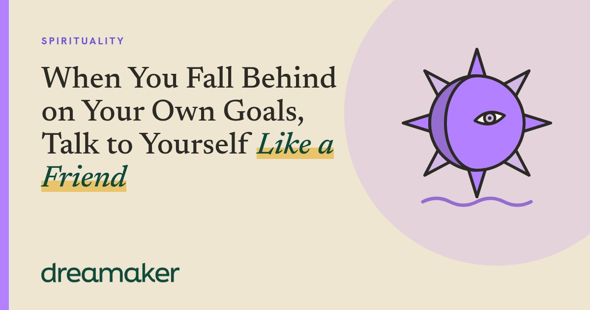 Dreamaker header for Spirituality: a purple sun line drawing beside the post title